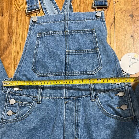 ANRABESS Blue Denim Overalls women’s sz small NEW with TAG soft denim - Picture 4 of 14